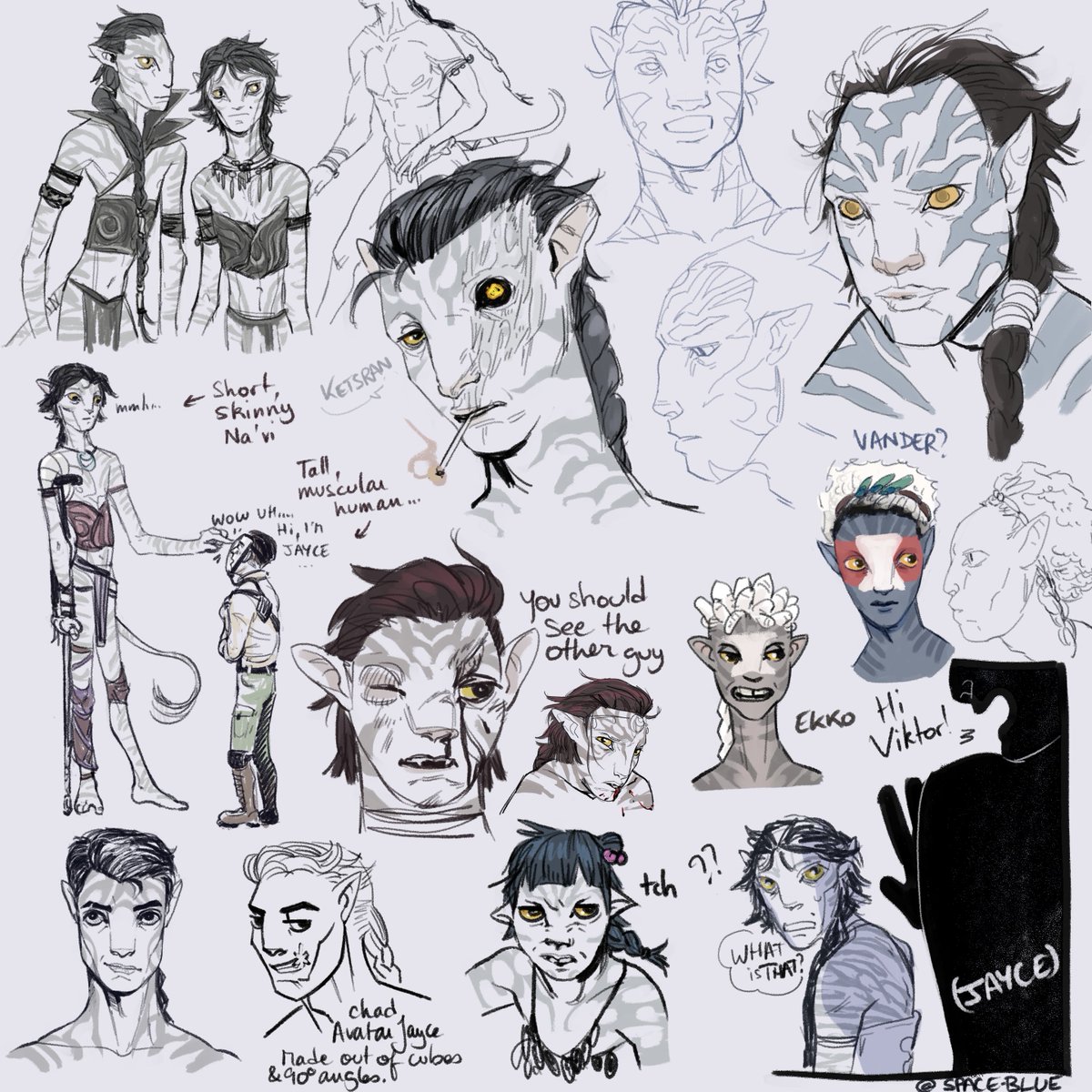 BlueDaddysGirl's tweet photo. The full sheet! #returntopandora #arcane #avatartwt
AU in which Silco is Olo'eyktan of the Zaun tribe with Vander, and has all the zaunite characters we know in tow. Viktor is adopted and eldest son. All Piltovans are humans
Drawing na'vi Vander was a challenge... https://t.co/m60HNnpMgs