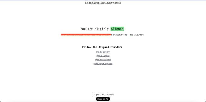 MathewHarisHD's tweet photo. 🎉🎉🎉 I just got 250 tokens ALIGNED $ALIGN

If you've done the @alignedlayer Gaxle quest, check to see if you're eligible for it 👇🏻

🔗 https://t.co/oPYm0Xdl2J

LIKE &amp; RT🪅 $ALIGN https://t.co/vf5DZRc5gC