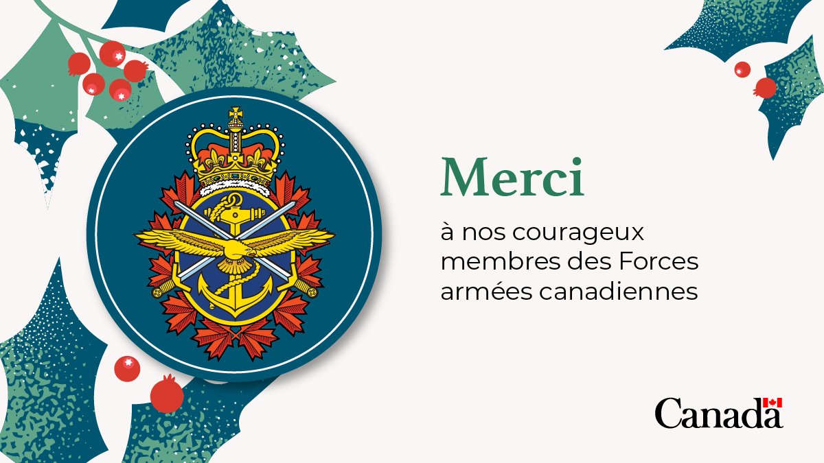 Premier ministre du Canada (@pmcanadien) on Twitter photo En cette période des Fêtes, nous exprimons notre sincère gratitude aux membres des <a href="/ForcesCanada/">Forces armées canadiennes</a>, notamment à ceux qui célébreront loin de leurs proches. Nous les remercions du fond du cœur pour leur service et leurs sacrifices. En cette période des Fêtes, nous exprimons notre sincère gratitude aux membres des <a href="/ForcesCanada/">Forces armées canadiennes</a>, notamment à ceux qui célébreront loin de leurs proches. Nous les remercions du fond du cœur pour leur service et leurs sacrifices.