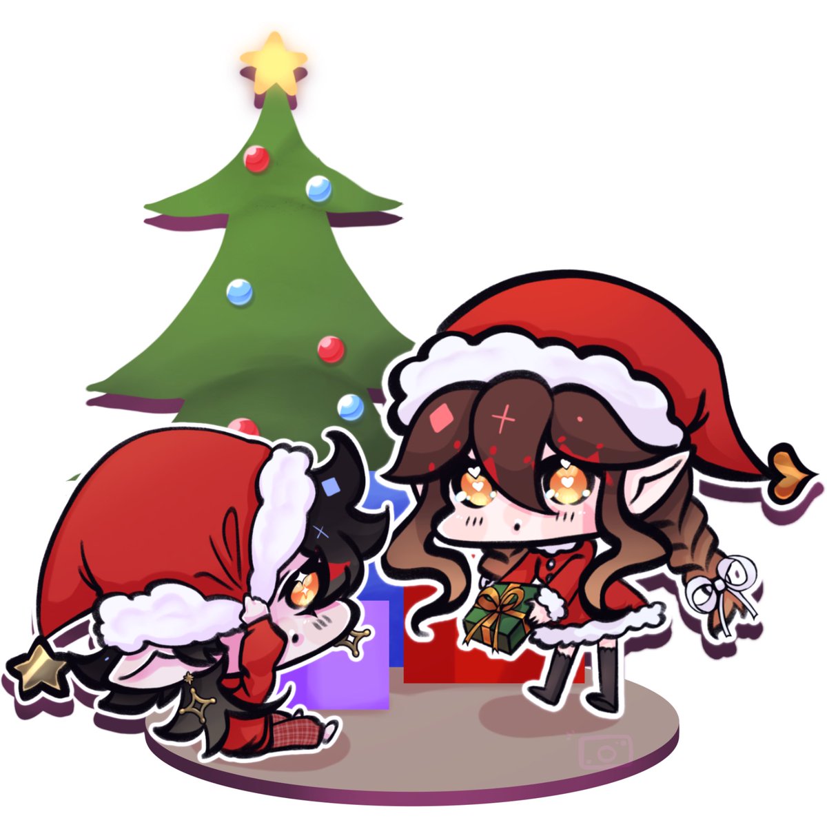 Merry Christmas from the silly elf siblings :3

🎨: @SnappzyBoo