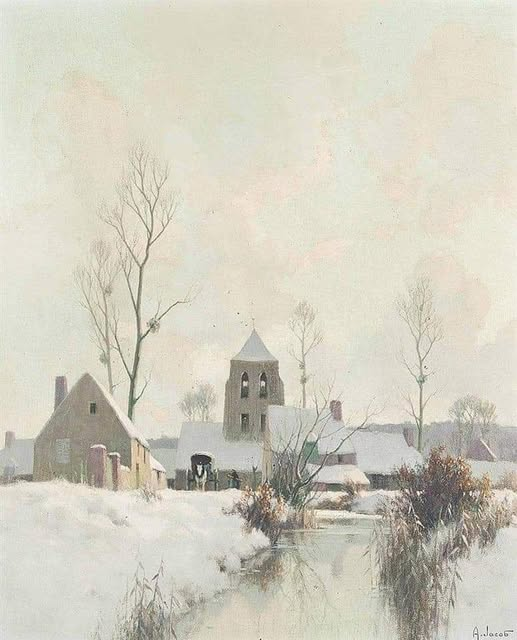 RaBeArt's tweet photo. A horse and cart in a snow covered village. Artist: Alexandre Jacob (1876–1972).
#art #alexandrejacob #paintings #horse #cart #village https://t.co/xltWaynVCR