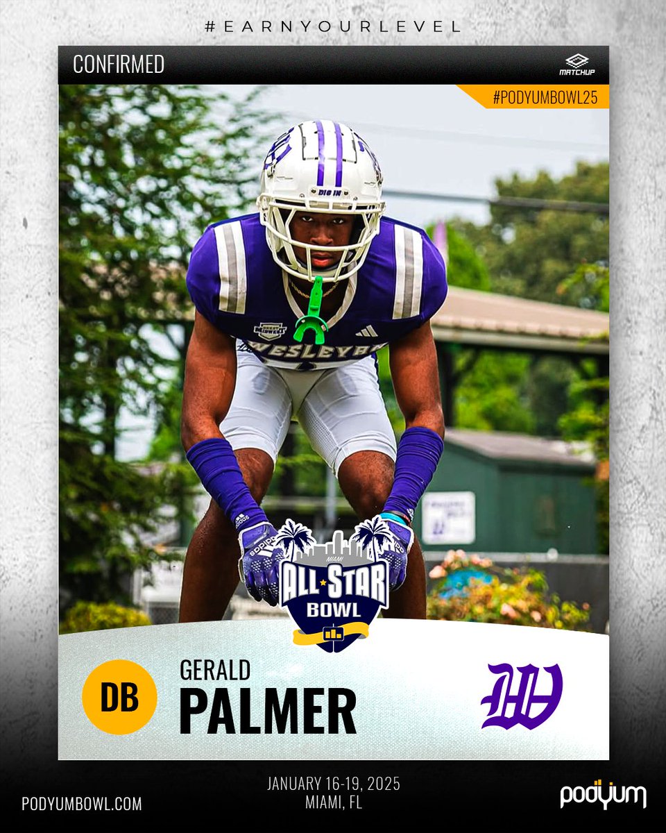 The Podyum All-Star Bowl (@podyumbowl) on Twitter photo 🚨 𝗖𝗢𝗡𝗙𝗜𝗥𝗠𝗘𝗗 🚨
<a href="/gpalmer_23/">Gerald Palmer Jr.</a> from <a href="/kwc_football/">Kentucky Wesleyan Football</a> has accepted the invitation to compete at the 2025 Podyum All-Star Bowl! See you in Miami!
podyumbowl.com
#EarnYourLevel #FootballShowcase #ProFootball #NFL #CFL #UFL #ArenaFootball #FootballOverseas 🚨 𝗖𝗢𝗡𝗙𝗜𝗥𝗠𝗘𝗗 🚨
<a href="/gpalmer_23/">Gerald Palmer Jr.</a> from <a href="/kwc_football/">Kentucky Wesleyan Football</a> has accepted the invitation to compete at the 2025 Podyum All-Star Bowl! See you in Miami!
podyumbowl.com
#EarnYourLevel #FootballShowcase #ProFootball #NFL #CFL #UFL #ArenaFootball #FootballOverseas