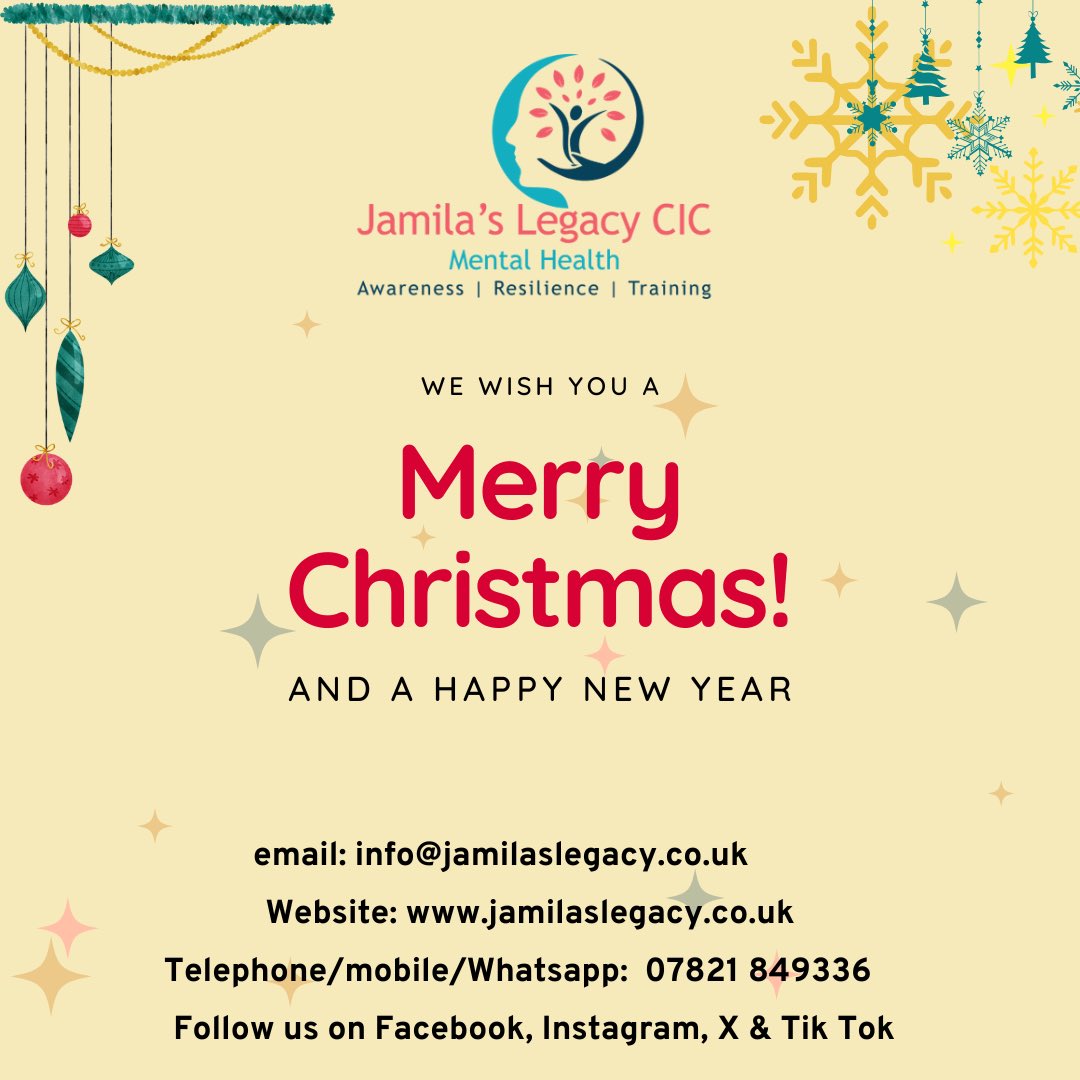 Wishing all of our clients, colleagues, partners &amp; supporters who are celebrating, a Merry Christmas 🎄 Happy Holidays everyone ❤️ We know for some this time of year is difficult, please do reach out if you need help or someone to talk to. 
 #MerryChristmas #MentalHealthMatters