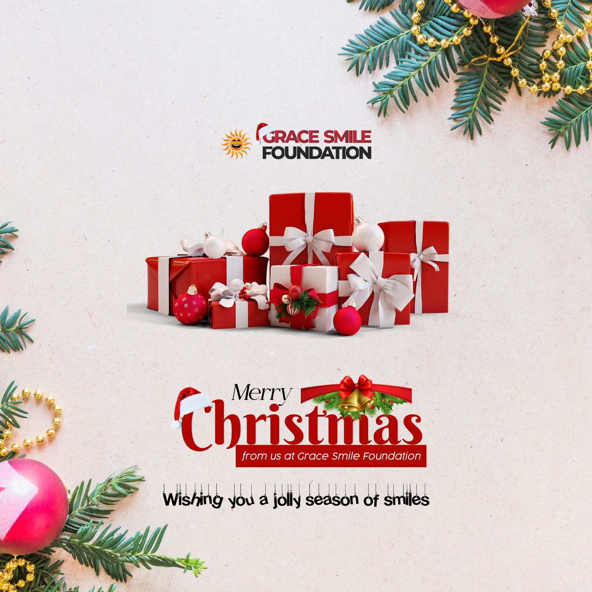 GraceSmileFDN's tweet photo. May this Christmas bring hope, joy, and happiness to all those we serve ❤️.

From all of us at Grace Smile Foundation, warmest wishes for a joyous holiday season 🎅 

#SmileThisChristmas #ChristmasWishes #HopeAndJoy #MakeADifference https://t.co/WCEM7Qrq7g
