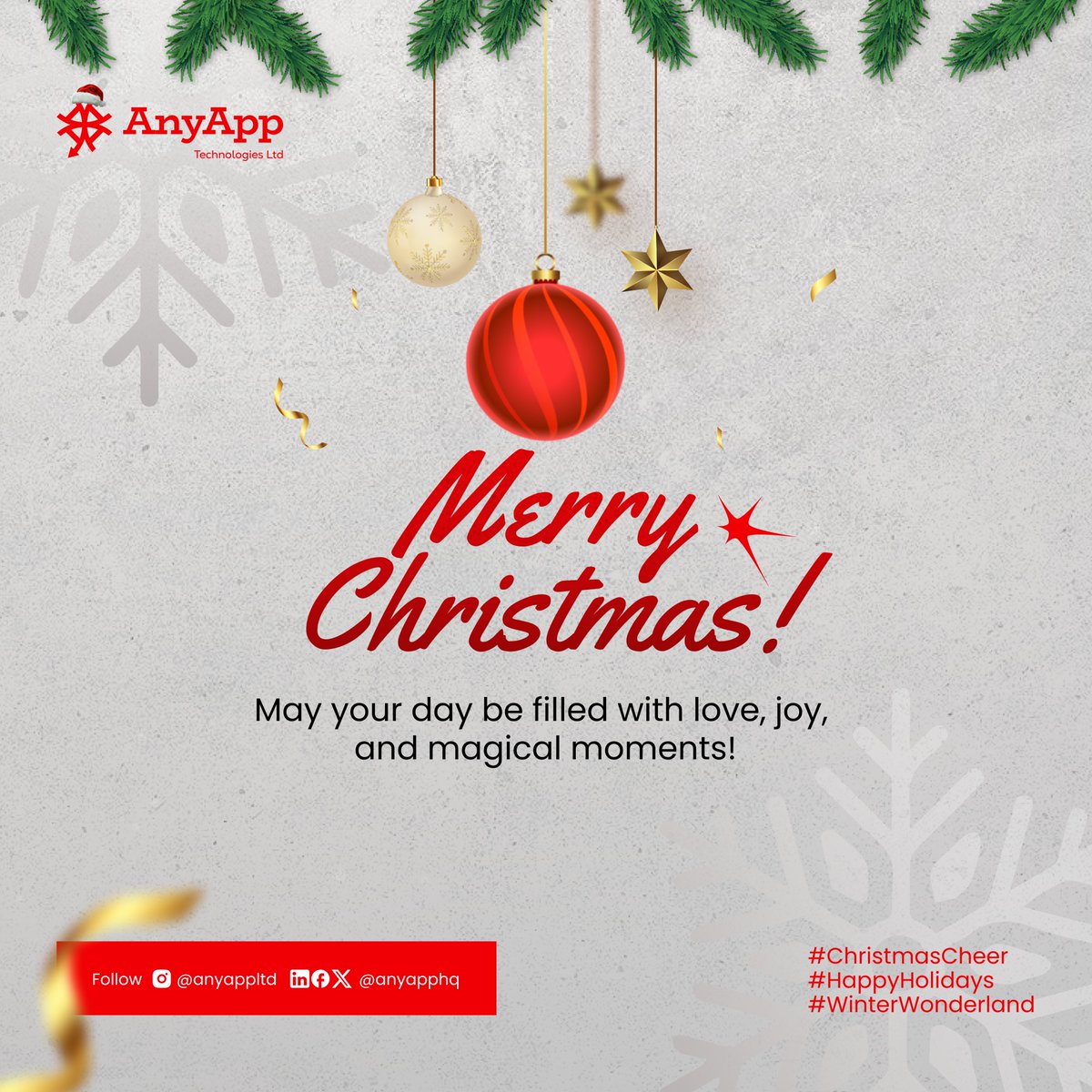 AnyTechHQ's tweet photo. It’s the most wonderful time of the year! May your days be merry, your heart light, and your home filled with peace and love. Happy Christmas!

#HappyChristmas #AnyApp #ChristmasCheer https://t.co/SjwDPzRU6v