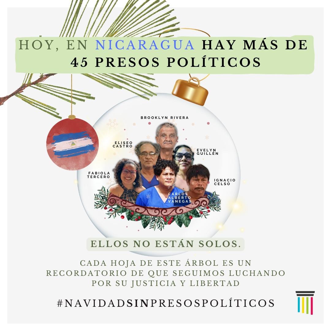 🎄 En nuestro árbol de Navidad, colgamos un deseo compartido para nuestro continente: LA LIBERTAD DE LOS PRESOS POLÍTICOS. ✨

En esta época de unión y esperanza, no olvidemos a quienes pasan estas fechas privados de libertad #NavidadSinPresosPolíticos