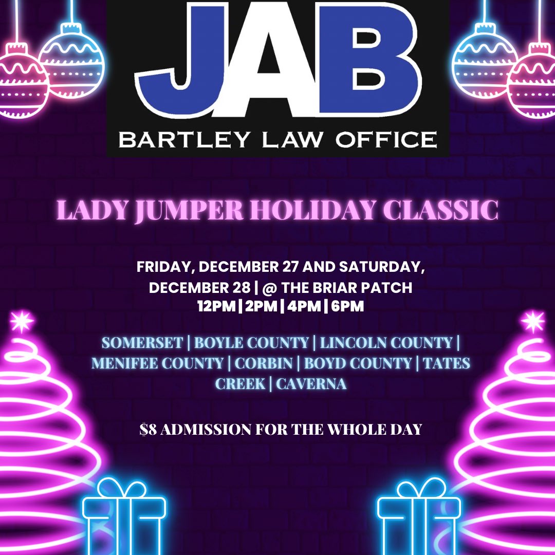 LadyJumpers's tweet photo. Happy Christmas Eve! We hope everyone enjoys their Christmas! If you need some entertainment on the 27th and 28th, join us at Somerset High School to watch some great basketball! https://t.co/M06jBSD3pL