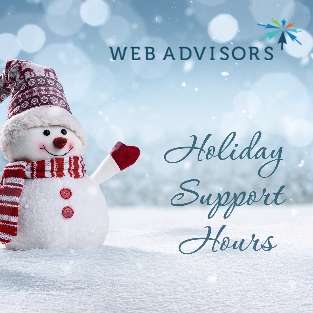 TheWebAdvisors's tweet photo. Our incredibly hard-working team will be taking some well-deserved time off, returning to the office January 2nd! But fear not, should you require assistance simply email support@thewebadvisors.ca and we'll get back to you as soon as we can.

Happy Holidays!

#TheWebAdvisors https://t.co/q4zU3uMWY8