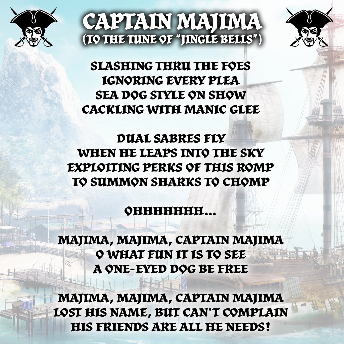 Who's in the mood for some Maji-mas carols?!🎅🏻

Sing along to these Like a Dragon: Pirate Yakuza in Hawaii-inspired variations written by a very talented SEGA staffer to celebrate the Majidays🎤🎶