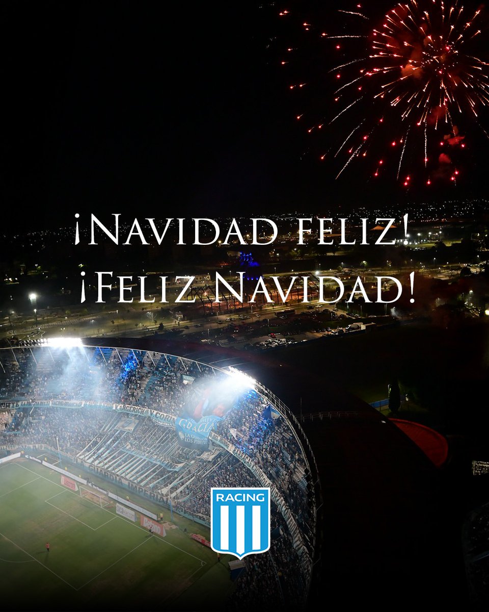 RacingClub's tweet photo. La más feliz de las navidades. 

¡Brindemos todos juntos! Salud, Academia 🩵🎄 https://t.co/8FXm6bjwPX