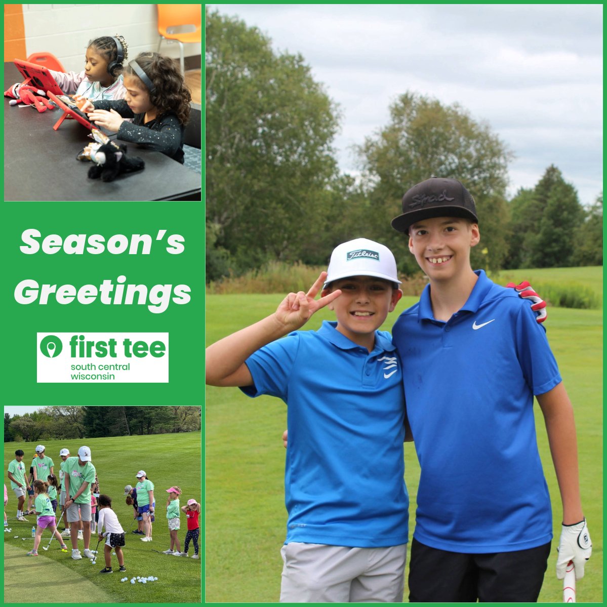 FirstTeeSCW's tweet image. Happy holidays from all of us at First Tee - South Central Wisconsin! 

#BuildingGameChangers