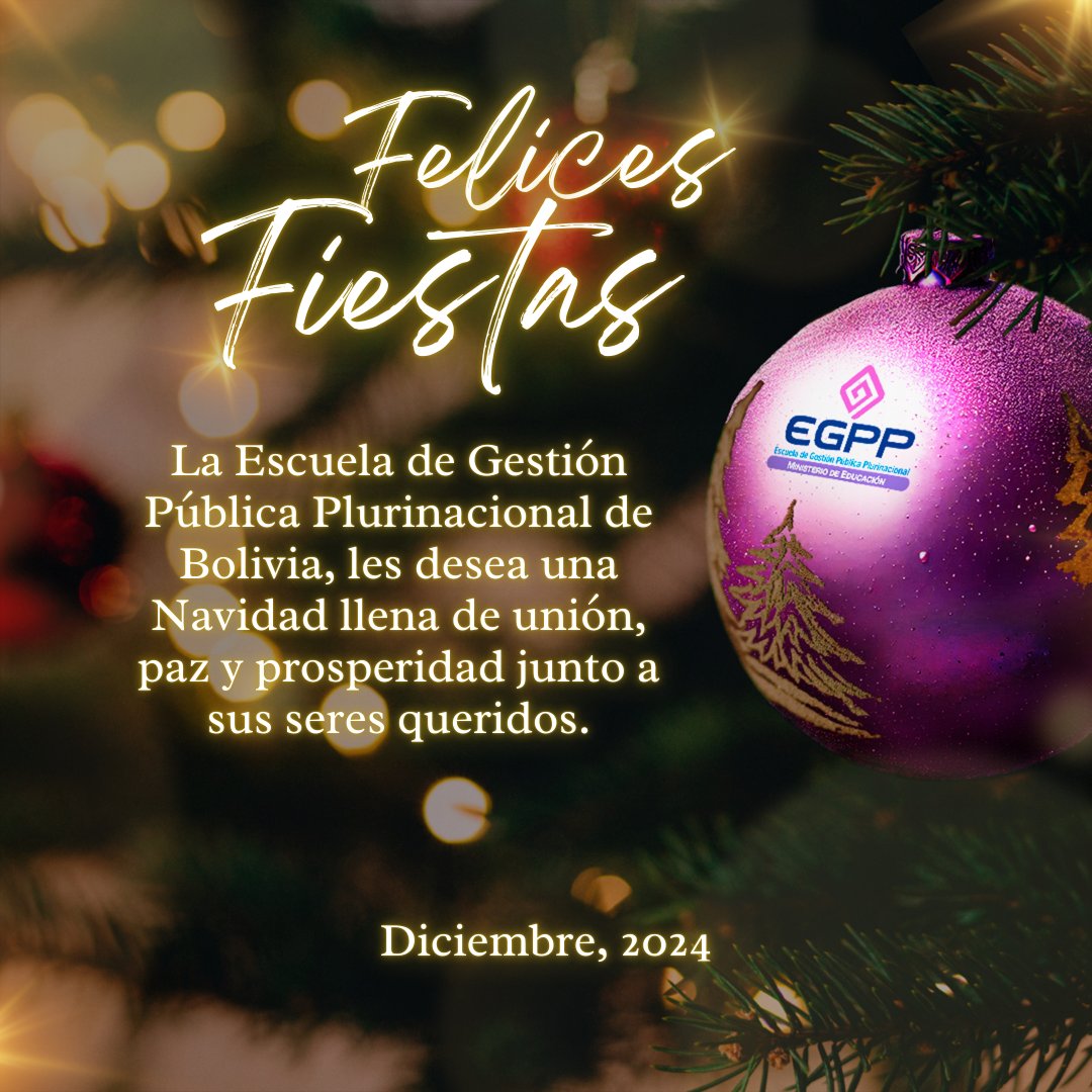 egppbol's tweet photo. 🌟🎄 La Escuela de Gestión Pública Plurinacional les desea una Feliz Navidad 🎄🌟

#egpp #Feliznavidad #FelicesFiestas https://t.co/O7AvJZBUxQ
