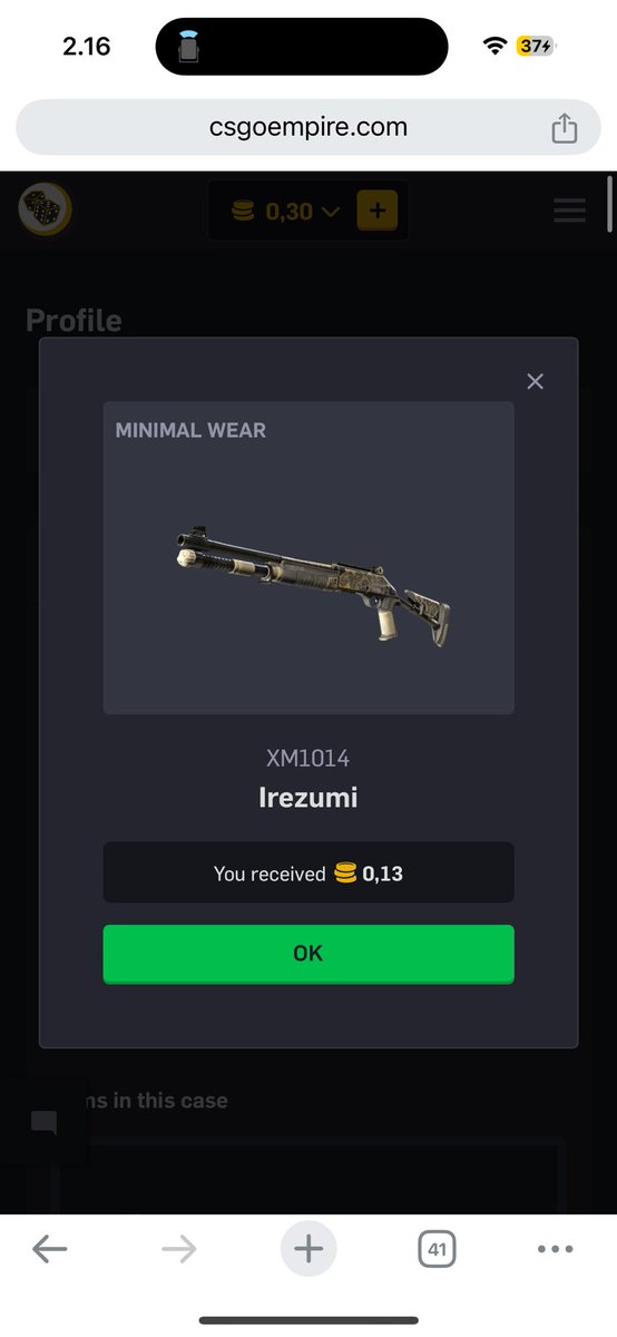 Pyssyh's tweet photo. @CSGOEmpire Not the luckiest one from this! https://t.co/PlxHvCw17u