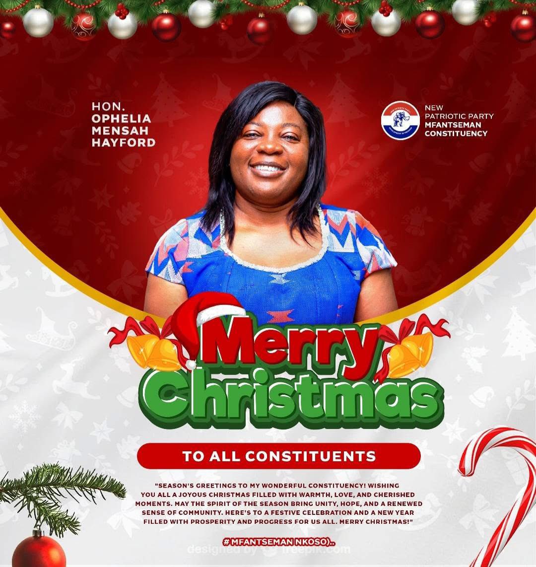 Wishing you a Merry Christmas and a prosperous New Year. 
May this season fill our hearts with joy, love, and unity as one people. Afehyia pa ooo🎉