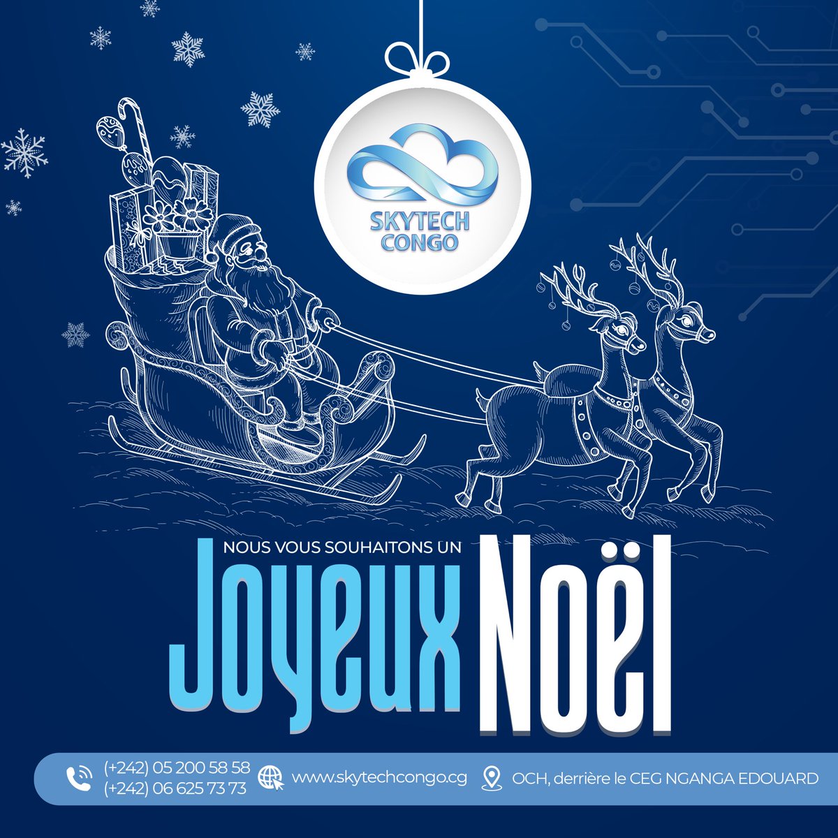 En cette journée festive, l’équipe de Skytech Congo vous souhaite un Joyeux Noël 🎁 

Bonne fêtes à tous !