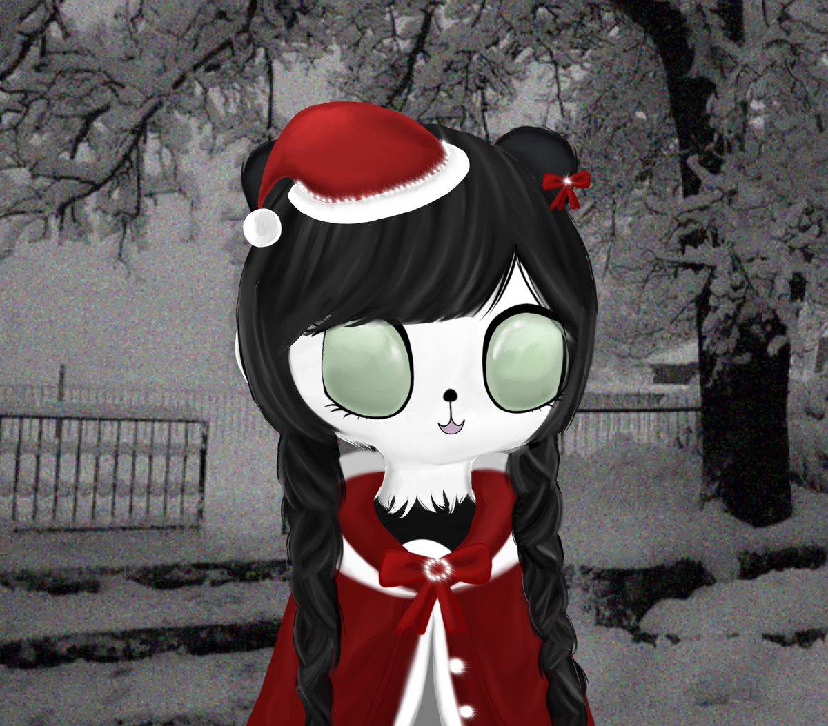 Panda lady wishes you a merry christmas