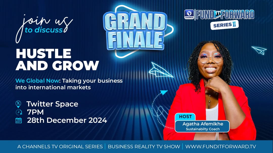 Hustle and Grow — it’s time to think BIGGER!

Join us on December 28th at 7 PM for a special Twitter Space, as we explore the theme: We Global Now—Taking Your Business into International Markets.

This Fund It Forward Grand Finale conversation is your chance to