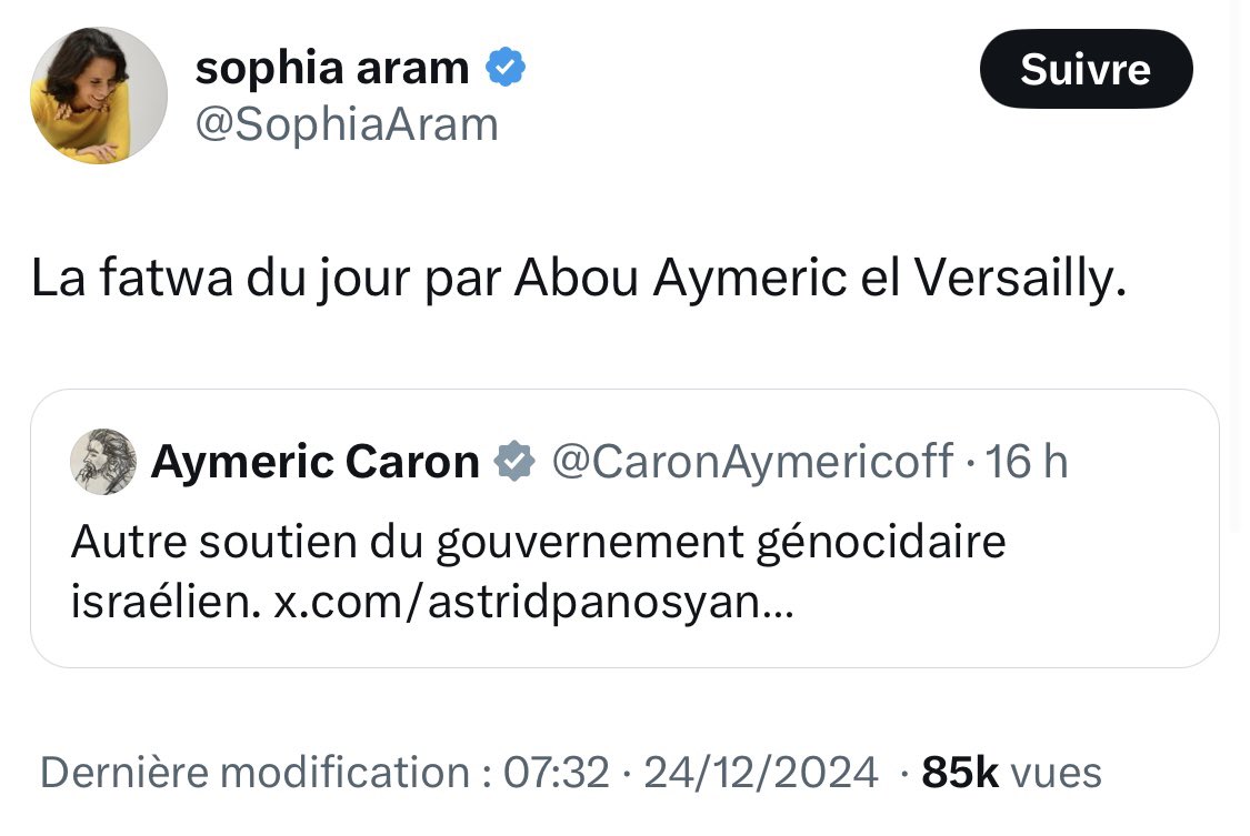 FredSergent's tweet image. Imaginez que quelqu'un l'appelle Sophia "Aramstein"... Ça serait bien antisémite comme dénomination. Mais là, comme ça touche les Arabes, ça passe. #SophiaAram #Racisme 
@CaronAymericoff