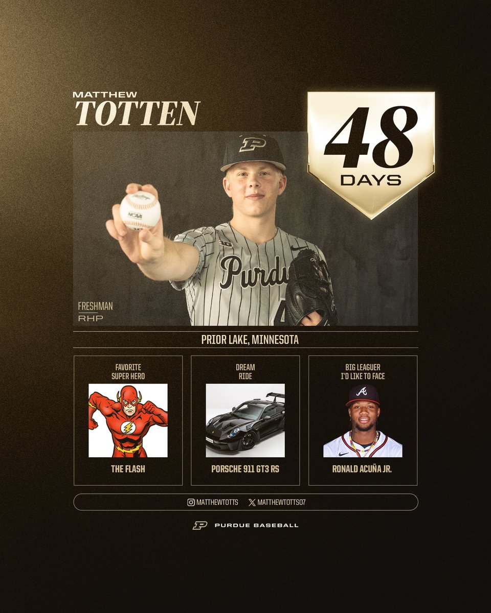 .@MatthewTotts07 returned to the mound this fall &amp; we sure liked what we saw from the freshman. #BoilerUp 4⃣8⃣

💪 22 Ks in 13 IP in injured-shorted 2023 before TJ
⭐️ 2022 Summer Cy Young for his GRB NorthStar club
⚾️ Among Minnesota’s top 10 players in his class by @PrepBaseball