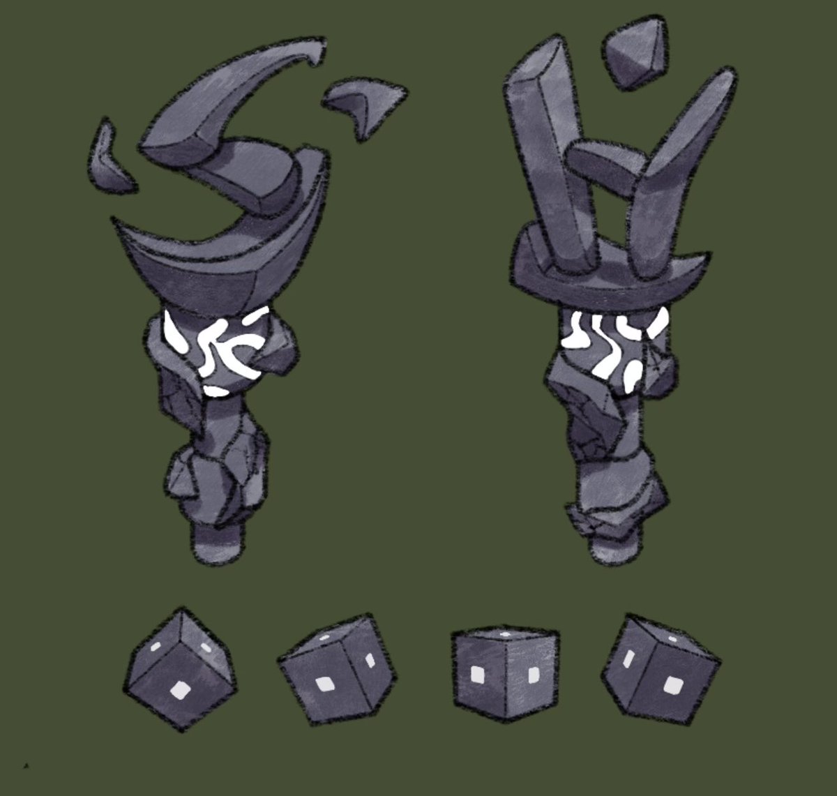 EteriuGame's tweet image. Working on a new Automata Pillar just before Christmas dinner, they spawn orbs for different purposes, the S and the H in the design stands for Stamina and Health. I hope player can get these types of clues 😱
#indiegame #indiedev #jrpg #gamedesign #procreate