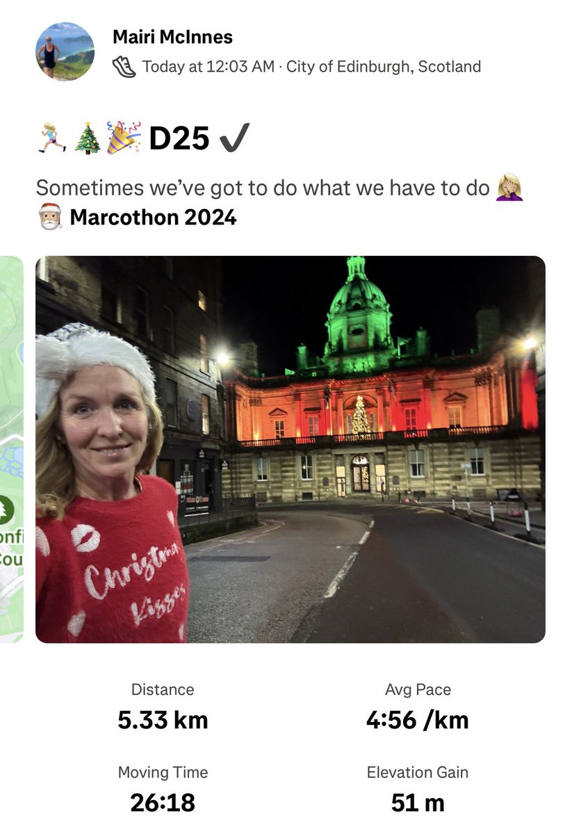MairiMMcInnes's tweet image. Merry Christmas Marcothoners amongst us🎅🏼🎉 Midnight miles done ✔️ D25 ✔️🎄🏃🏼‍♀️ Well done everyone logging the miles around the festivities. Not easy, but worth it 💪🏻❤️ #Marcothon #RunUpToChristmas #AdventChallenge #MidnightRunners @UKRunChat