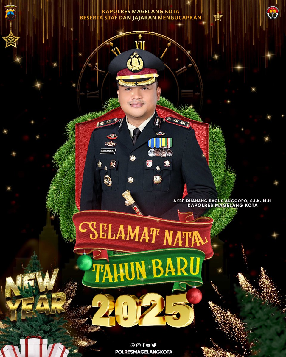 hmsresmglkota's tweet photo. Kapolres Magelang Kota beserta Staf dan Jajaran mengucapkan
Selamat Natal 2024 dan Tahun Baru 2025
#polresmagelangkota #natal2024 #tahunbaru2025 #nataru #opslilincandi #opslilin https://t.co/mVBdPXhzdU