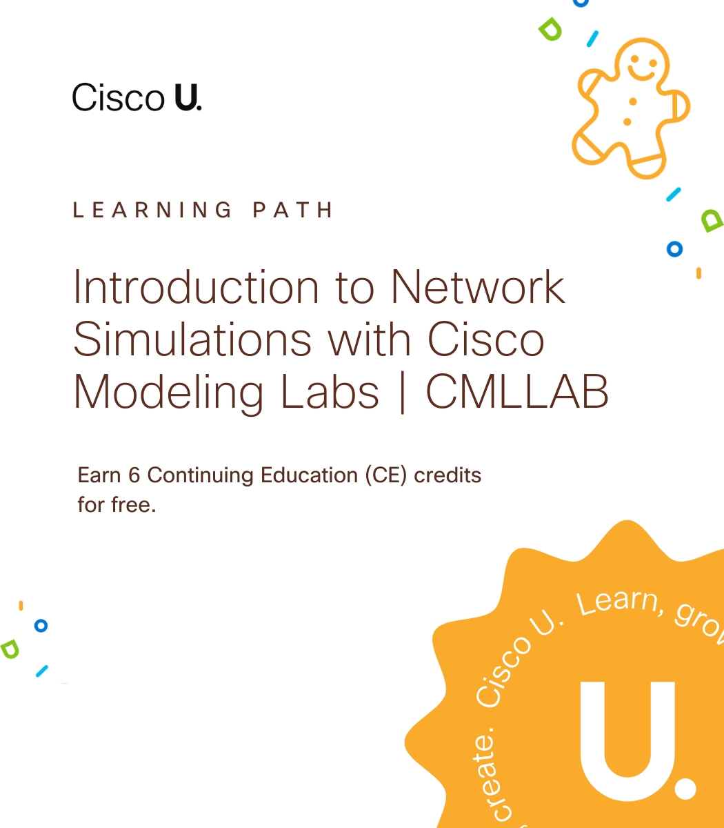 LearningatCisco's tweet image. 👋 Here&apos;s a freebie for the #neteng newbies:

Before you download Cisco Modeling Labs Free, get started with the CMLLAB Learning Path in #CiscoU Free 👉 cs.co/6019vK5wz