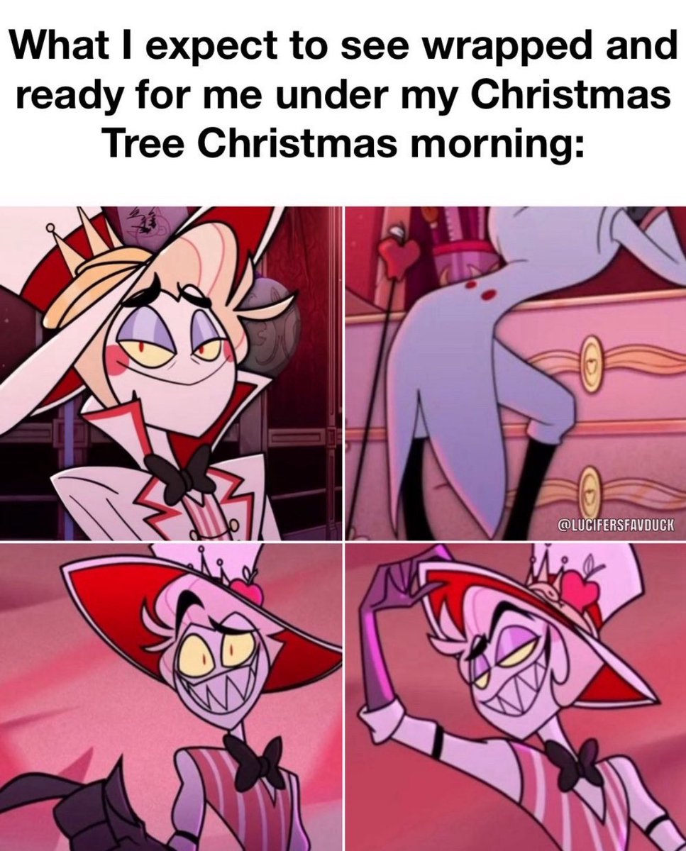 LucifersFavDuck's tweet photo. Merry Sinsmas little sinners🎄✨
(Appropriate time 
to repost this meme)🍎✨ https://t.co/15JcEgQv7l