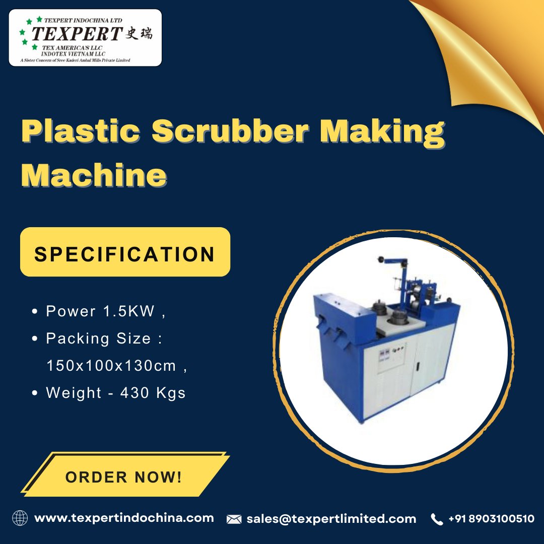 Texpert_Officia's tweet image. High-performance Plastic Scrubber Making Machine built for durability and precision. Designed for seamless production of quality plastic scrubbers. visit us: texpertindochina.com/sub-products.p…

#ScrubberMachine #PlasticMachinery #IndustrialTools #Texpertindochina