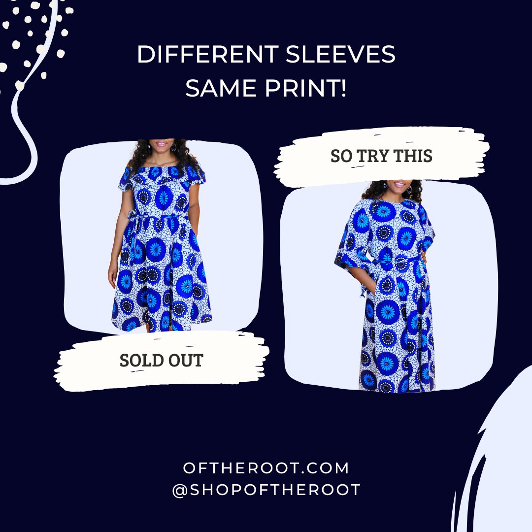 Our Songhoi dress is SOLD OUT! So add a different sleeve with the same pattern to your wardrobe with the Songhai dress instead.

Shop Now: OfTheRoot.com/Songhai
Ankara Dresses - Made in Africa 🌍
Free Shipping $99+ For 🇺🇲🇨🇦

#SpringDresses #FlowerDresses #AfricanFashion