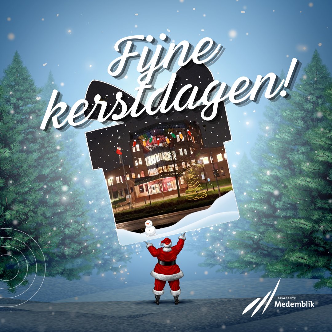 🎄 Namens de raad, het college van B&amp;W en alle medewerkers van de gemeente Medemblik wensen wij alle inwoners bijzonder fijne feestdagen! 🔔