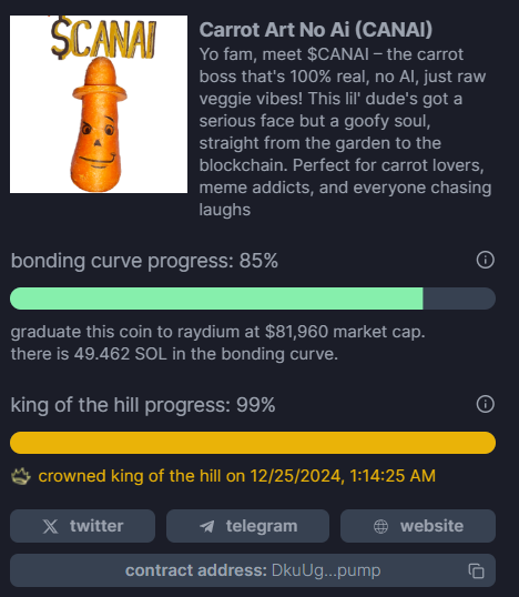 Canai_sol's tweet photo. $CANAI LIVE ON #pumpfun 

CA DkuUgDYdSfs6h2rruu5sYZFXEebVBiHNR6zfmuiTpump https://t.co/YI3LkDNPTj