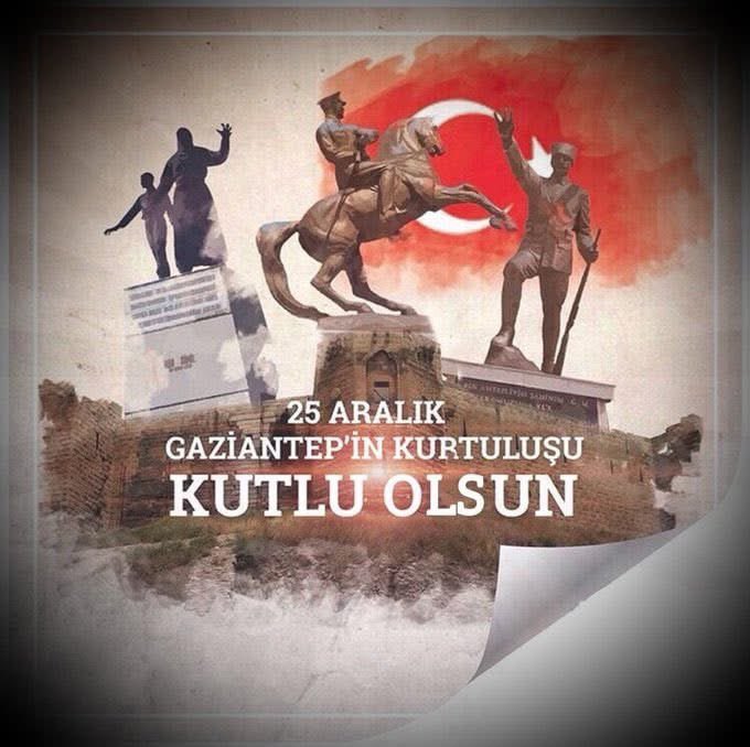 Gazi şehrimizin düşman işgalinden kurtuluşunun 103. yıl dönümünde, 
bu büyük mücadeleyi veren kahramanlarımızı rahmet ve minnetle anıyoruz.

Ruhları şad mekanları cennet olsun.

#Gaziantep
#25Aralık
#6317şehit
🇹🇷🇹🇷🇹🇷