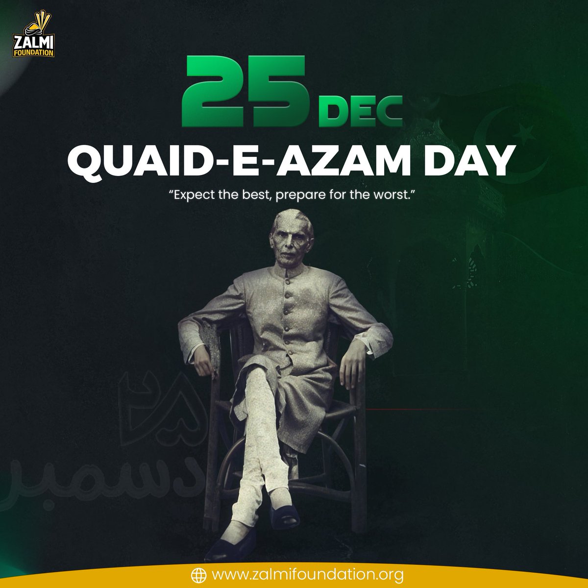 FoundationZalmi's tweet photo. Celebrating the visionary leader who gave us the gift of freedom. On this day, we honor the Quaid-e-Azam’s legacy of determination, unity, and integrity. Let us continue to follow his path for a brighter Pakistan. 🇵🇰✨
#Zalmi #ZalmiFoundation #BringingBackSmiles #QuaidDay https://t.co/OM2VjjcWjC