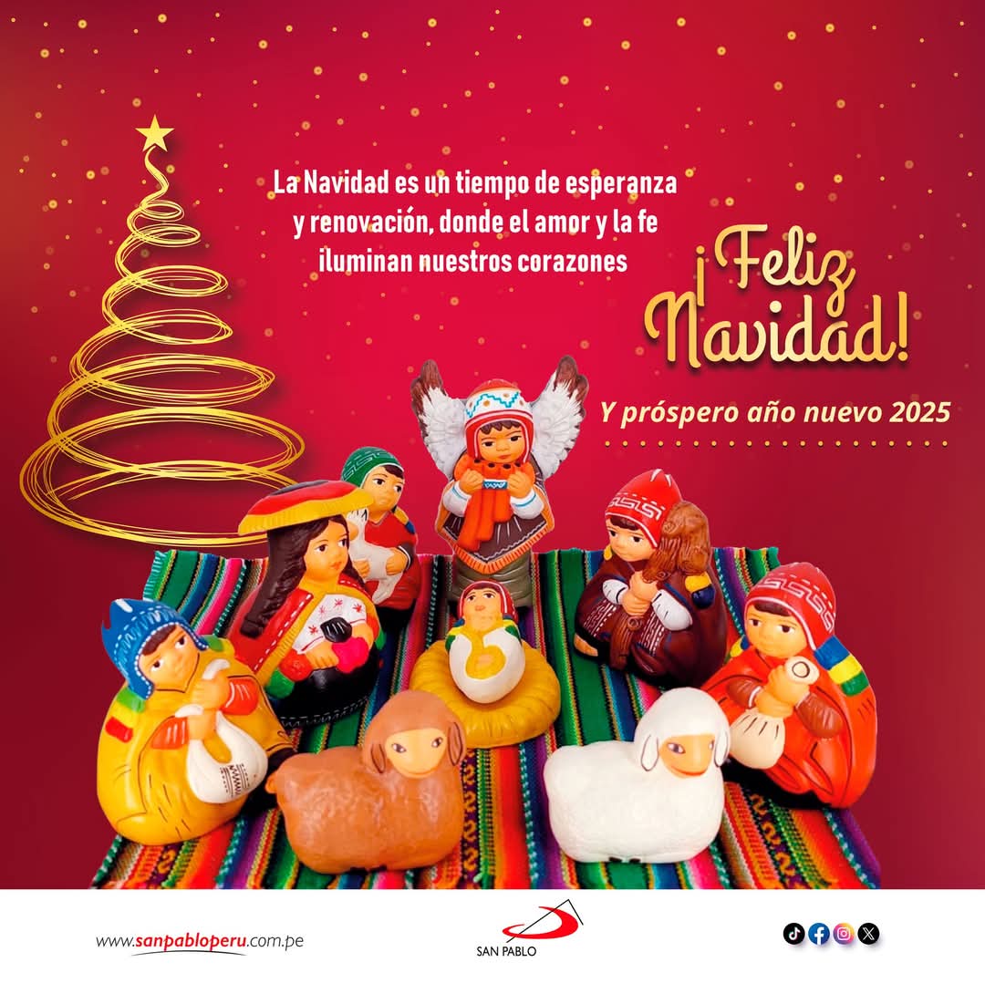 sanpablope's tweet photo. #SANPABLO les desea una Feliz y Bendecida Navidad!!! que la llegada del Niño Jesús lleve a sus hogares salud, prosperidad, paz y alegría. https://t.co/p6W6Rj4atc