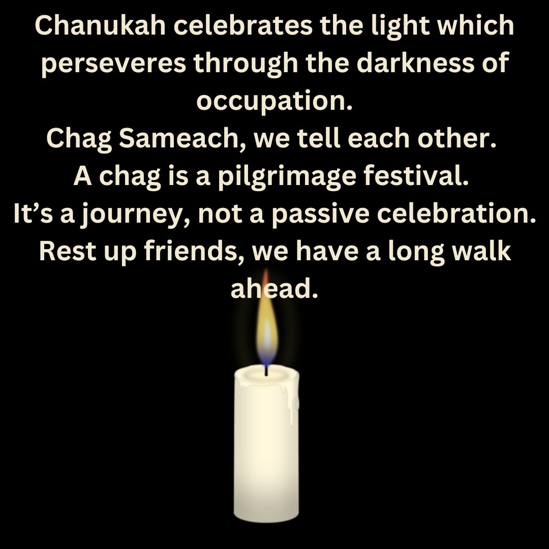 Happy holidays.
I understand Chanukah, which is a celebration of resistance to occupation. Christmas, not so much.
How did the camels get to the North Pole anyway?