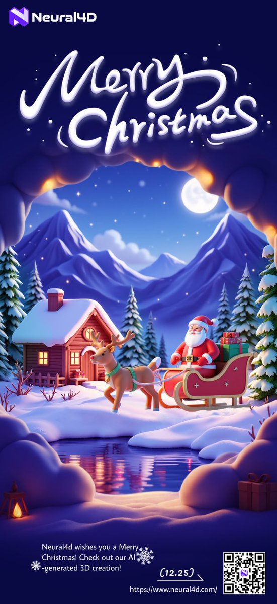 DreamTechAI's tweet image. 🎄 Merry Christmas, everyone! 
🎅 May your days be merry and bright, filled with joy, laughter, and lots of delightful surprises! 
🎁 Unwrap your creativity this holiday season with neural4d.com🥳

 #Christmas #ai3d #GenAI #AIart