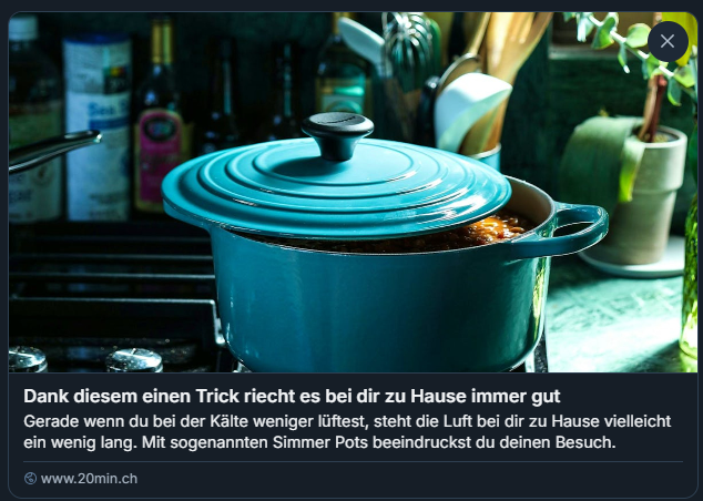 mb81089900's tweet photo. Dank eines Tricks riecht es bei dir zu Hause immer gut #SimmerPot
es riecht zwar gut - die Luft wird dadurch aber auch nicht besser 😉 #lüften
https://t.co/tKY6vaHzOg https://t.co/DFKRvow1B6