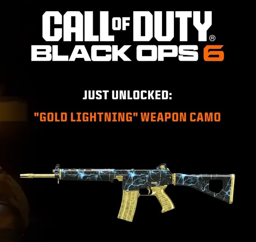 1 Gold Lightning Black Ops 6 camo code will be sent to someone that LIKES this tweet today… ⚡️