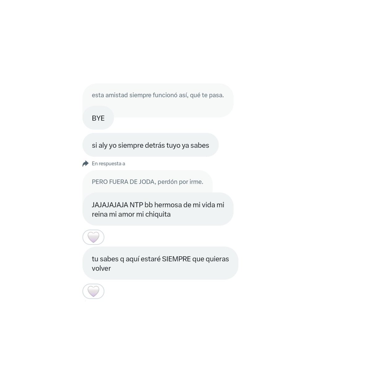 Tomen nota, así hay que tenerlos, siempre me da la razón. 
¿Cómo olvidarme de mi terroncito de azúcar? Es una de las pocas razones que me hacen volver a este lugar. Lo extrañé tanto. :(