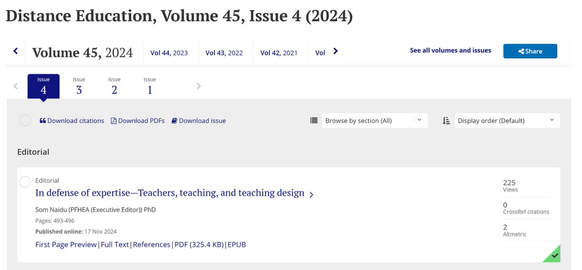 Distance Education, Volume 45, Issue 4 is out!
tandfonline.com/toc/cdie20/cur…