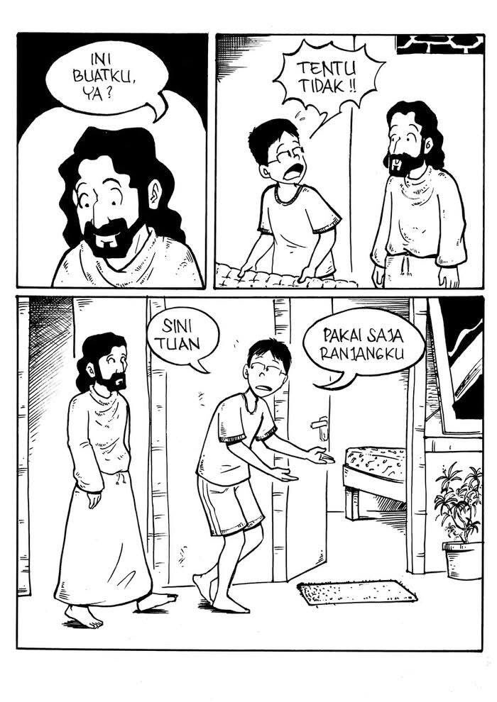 surreaulism's tweet image. ada satu komik yg dulu waktu masih main fesbuk, aku selalu share tiap tahun karena saking heartwarmingnya. judulnya Tuan yang Maha Hina, karya Kurnia Harta Winata. sampe sekarang pun tetep berhasil bikin berkaca kaca bacanya.
betapa ke-rendahhati-an itu bentuk cinta paling indah.