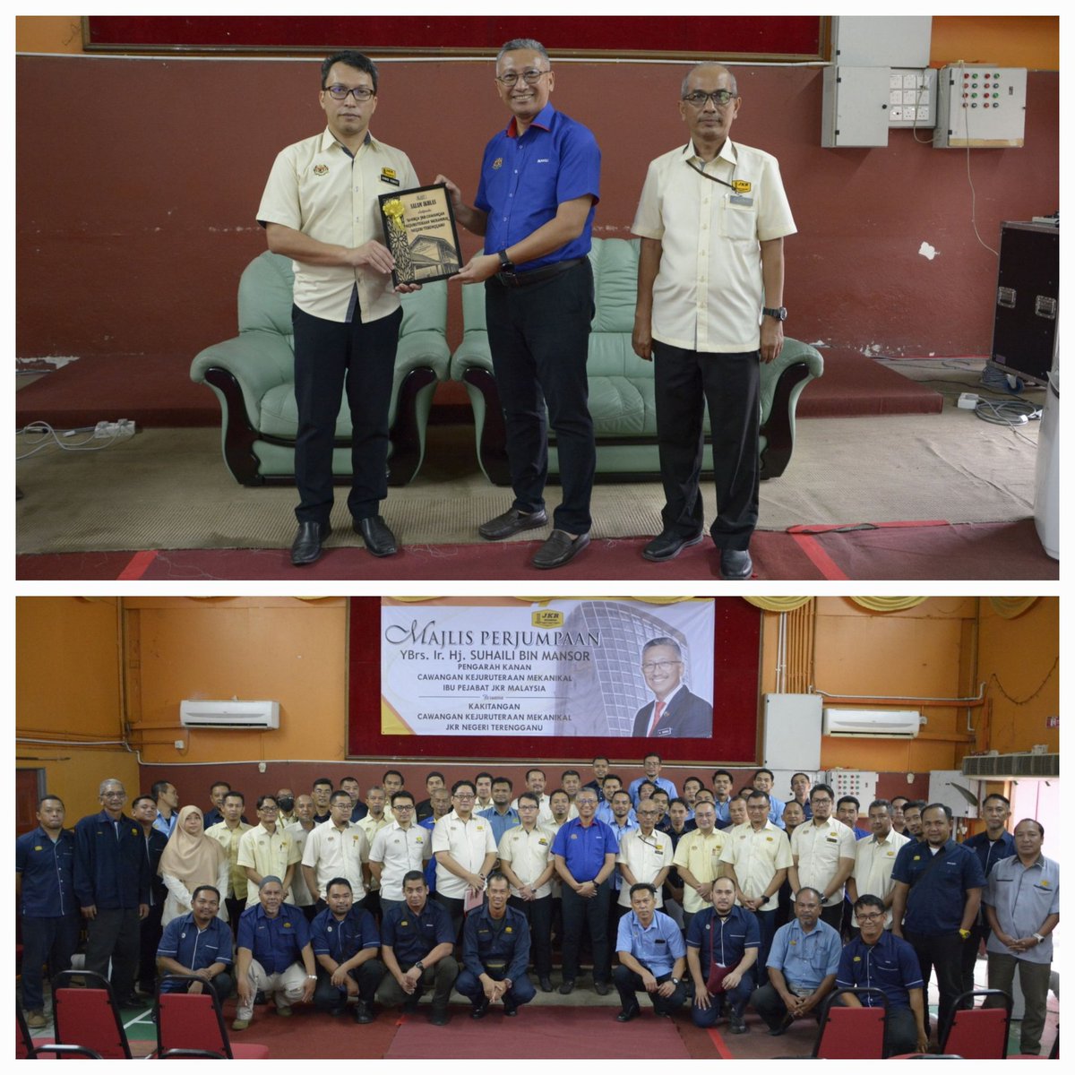 Majlis Amanat Oleh YBrs. Pengarah Kanan CKM Ibu Pejabat JKR Malaysia bersama kakitangan CKM Terengganu telah berlangsung dgn jayanya. Semoga amanat yg disampaikan dapat dijadikan panduan kita semua.
<a href="/suhailimansor/">Suhaili</a> 
<a href="/Ir_Humaizi/">Ahmad Humaizi</a> 
<a href="/me03594/">Hj Mohamad Amir</a> 
<a href="/JKR_CKM/">JKR CAW. KEJ. MEKANIKAL</a> 
<a href="/JKRTerengganu/">JKR Terengganu</a>