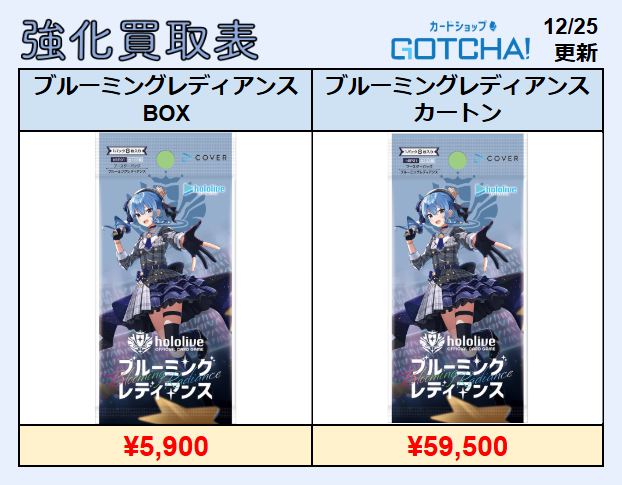 新品未開封 ホロライブ ブルーミングレディアンス　マスターカートン(4カートン) Amazon.co.jp: 【正規品・未開封1BOX】 ホロライブ カード hololive