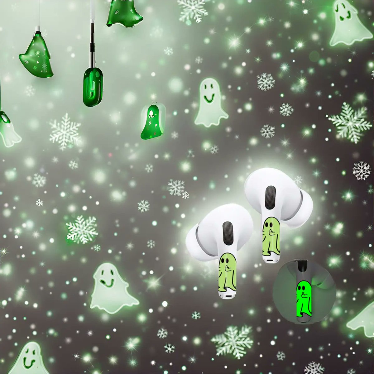 RockMax_US's tweet photo. "Glow-in-the-Dark Earphone Stickers – Perfect Christmas Gift, Unique Holiday Designs for [Compatible Users]" https://t.co/Fv4w3PGlAX