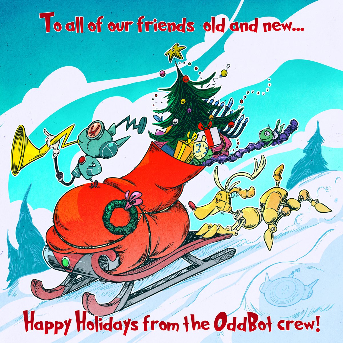 OddBot's tweet image. Happy Holidays from OddBot ❄️