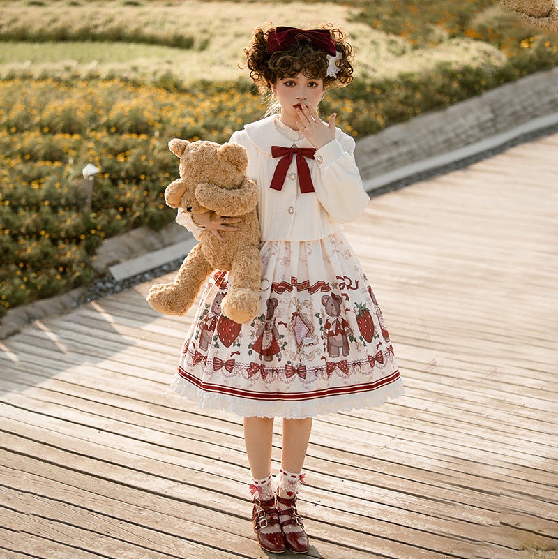 42lolita_'s tweet photo. 【Best Seller】

Wrap yourself like the perfect winter gift in this adorable bear-and-strawberry Lolita set—where every detail feels like a fairytale! 🎀🍓🐻

Price: from $22.99 to $53.99
Purchase link: https://t.co/HjfKpv6Ht5

#LolitaFashion #WinterCoord #BearLolitaDress https://t.co/EF9uFV4Sfl