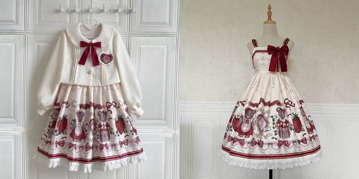 42lolita_'s tweet photo. 【Best Seller】

Wrap yourself like the perfect winter gift in this adorable bear-and-strawberry Lolita set—where every detail feels like a fairytale! 🎀🍓🐻

Price: from $22.99 to $53.99
Purchase link: https://t.co/HjfKpv6Ht5

#LolitaFashion #WinterCoord #BearLolitaDress https://t.co/EF9uFV4Sfl