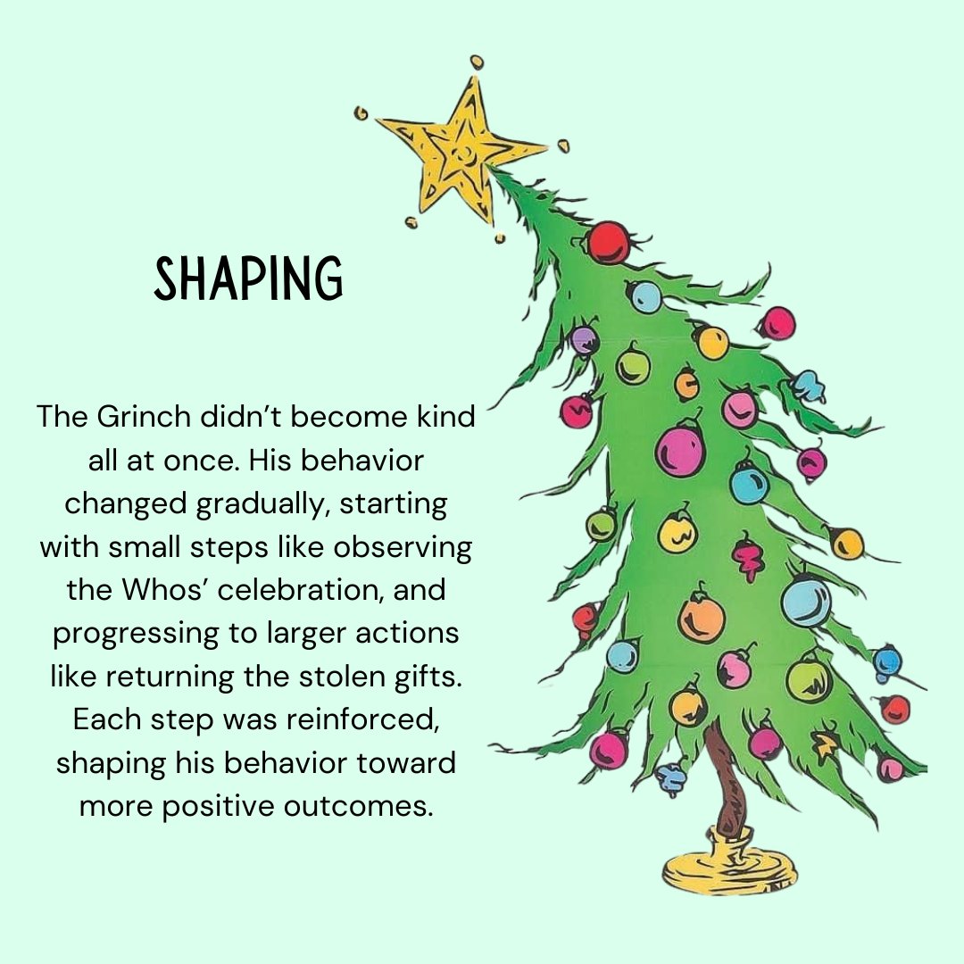 🎄✨ How the Grinch Found the Spirit of Christmas with ABA! ✨🎄

#TheGrinch #HolidayBehavior #ABAinAction #FestiveABA #termoftheweek #responsegeneralization #generlization #response #behaviorchange #consultation #hackingaba #hackingbehavior #behaviorhack #bcba #bcaba #rbt