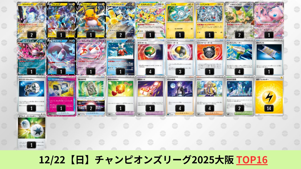 ミライドンexデッキ　テラスタルフェス環境 デッキ紹介／対戦】CLで使う予定だった意外なカードを採用した
